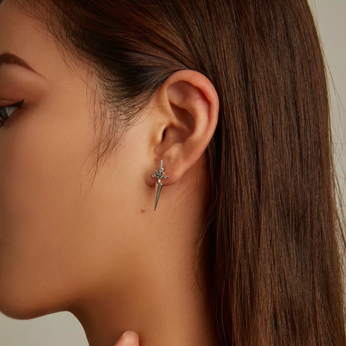 Pandora Style Rose Dagger Stud Earrings - SCE1349