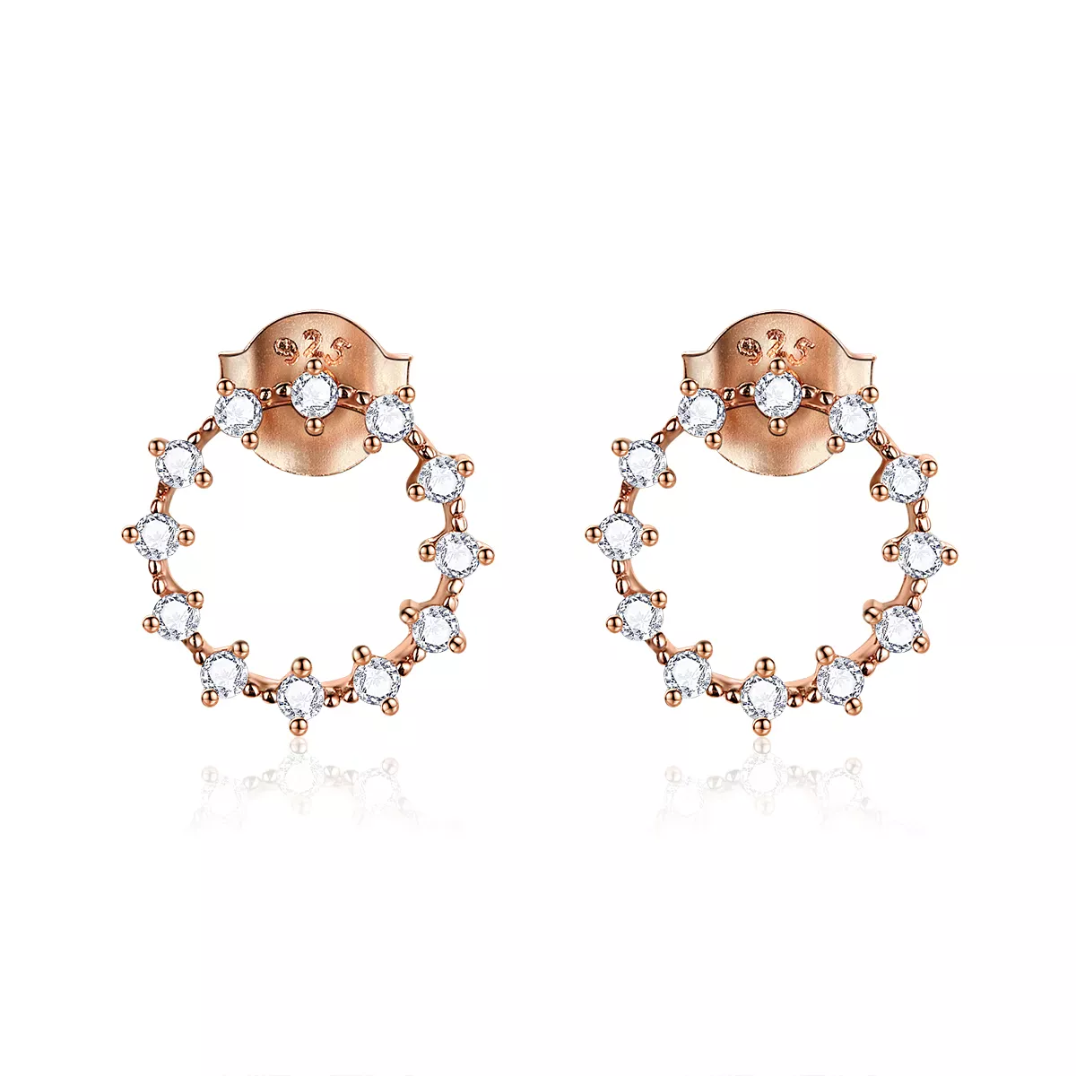 Pandora Style Shimmer Geometry Stud Earrings - BSE323