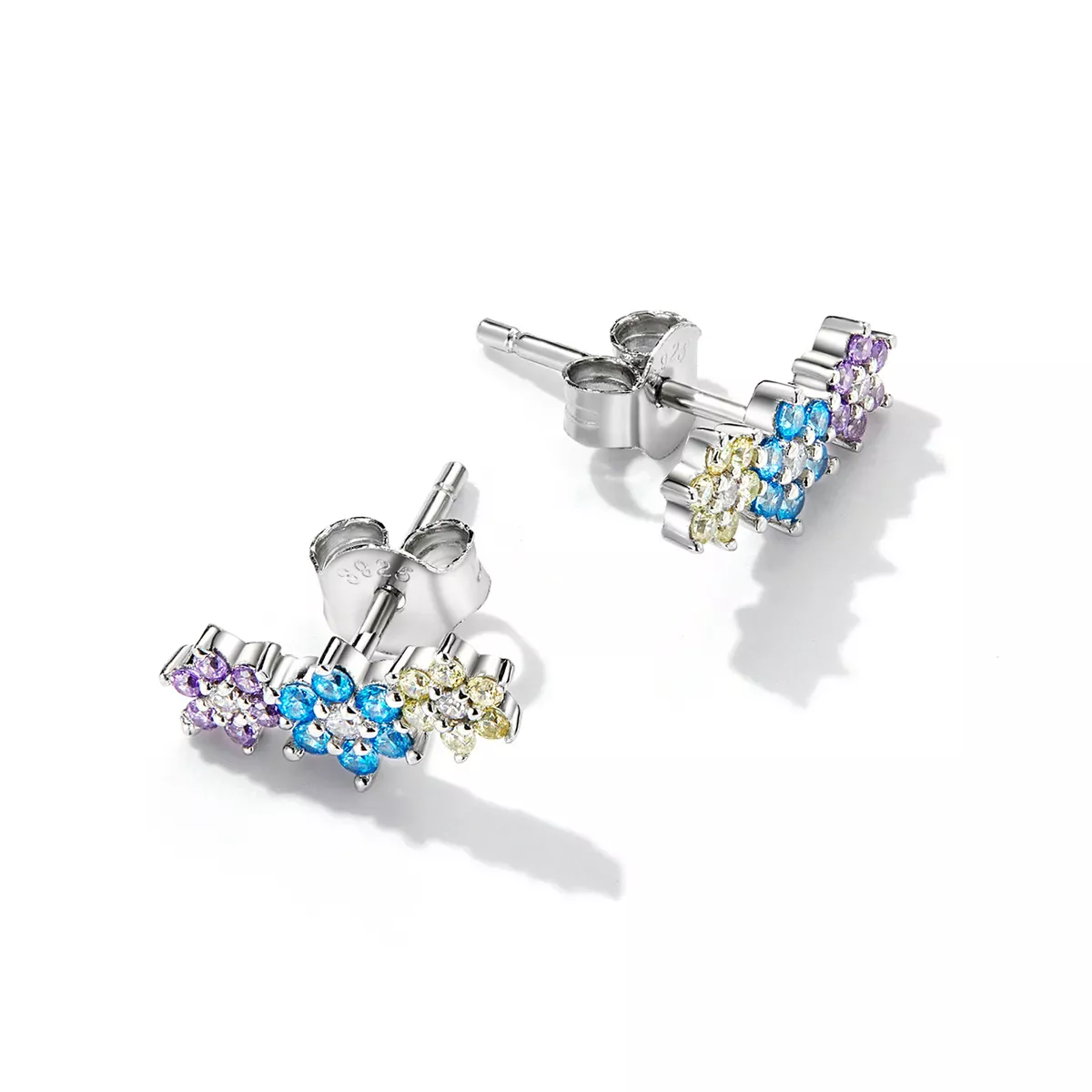 Pandora Style Shine Flowers Stud Earrings - BSE593
