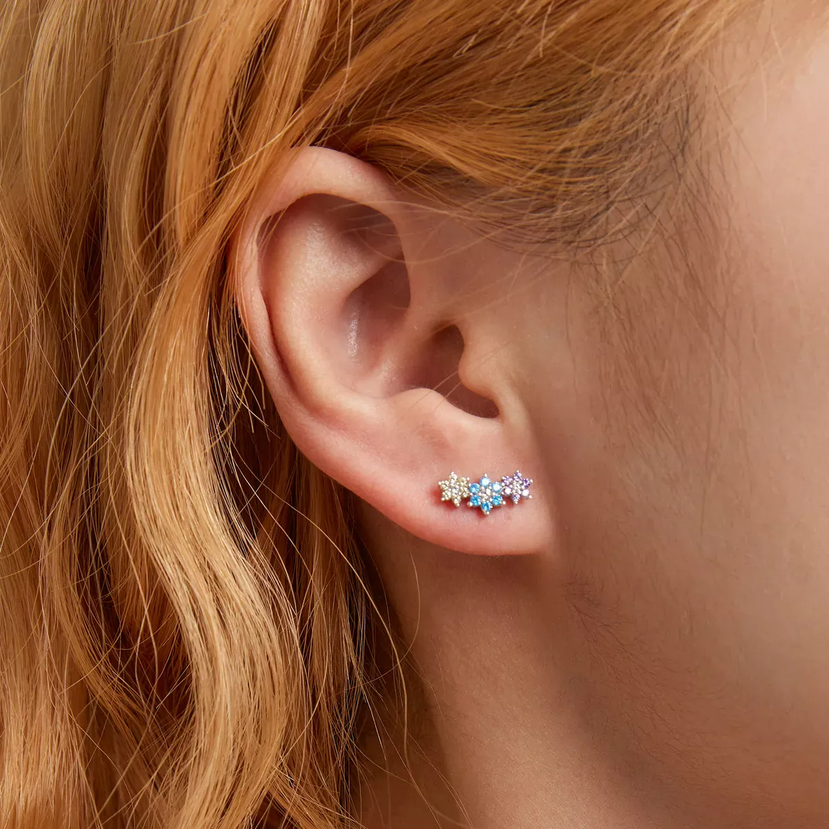 Pandora Style Shine Flowers Stud Earrings - BSE593