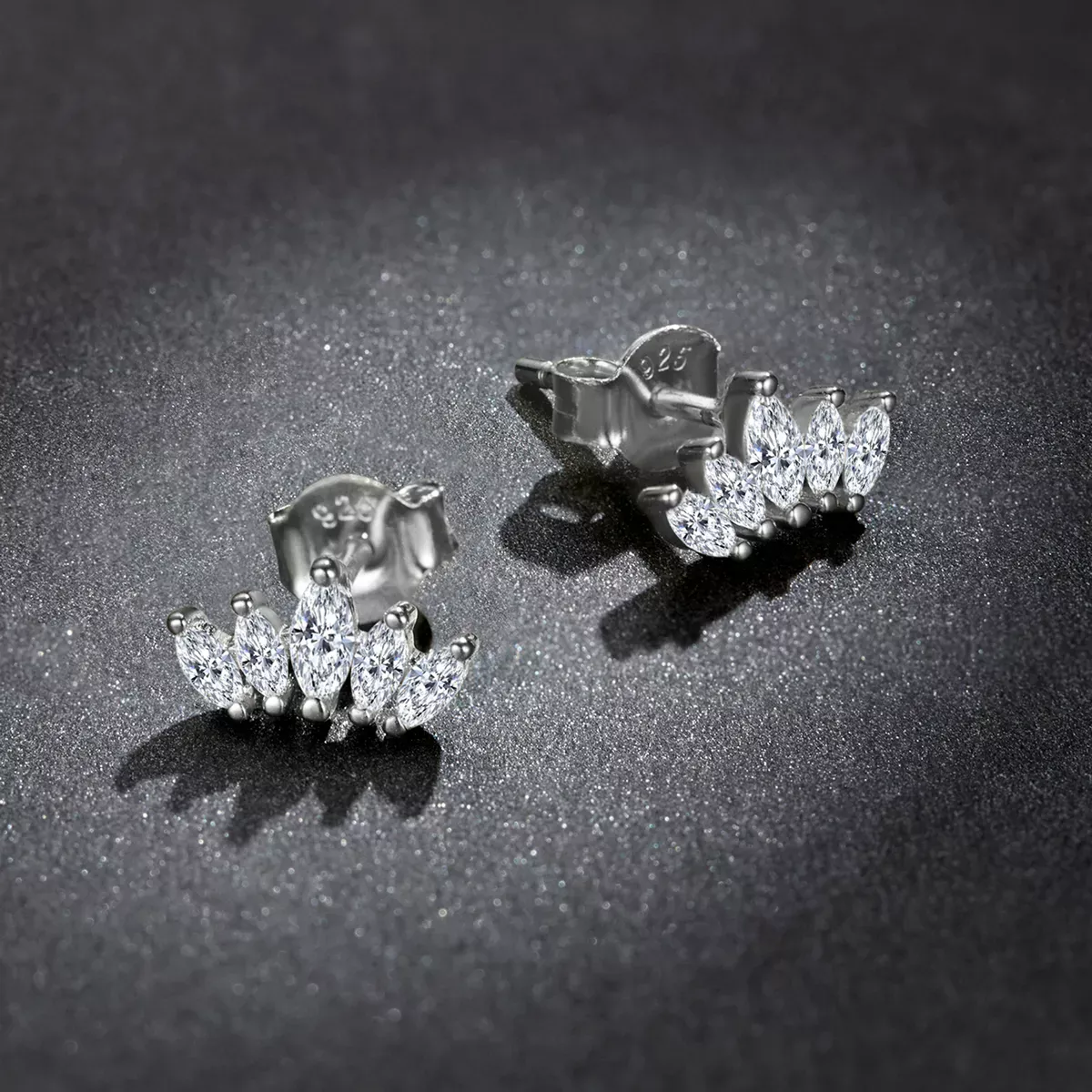 Pandora Style Shining Crown Stud Earrings - BSE521