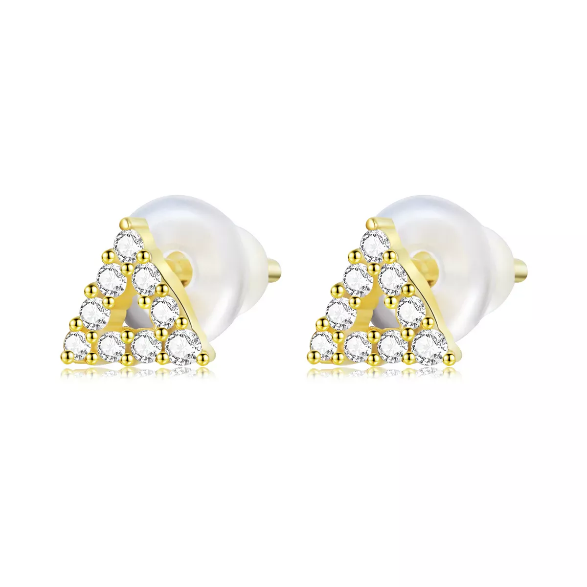 Pandora Style Shining Triangle Stud Earrings - SCE1220