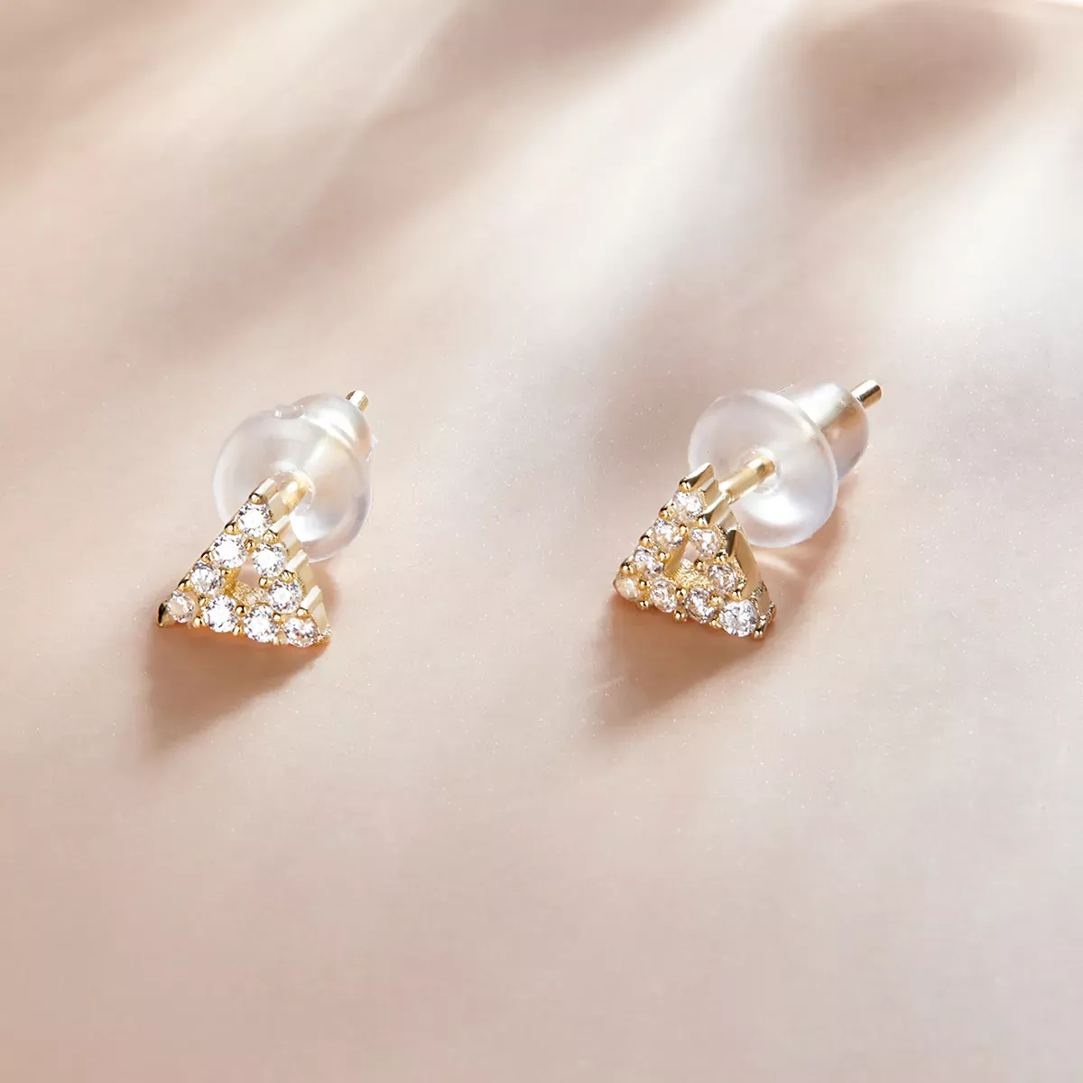 Pandora Style Shining Triangle Stud Earrings - SCE1220