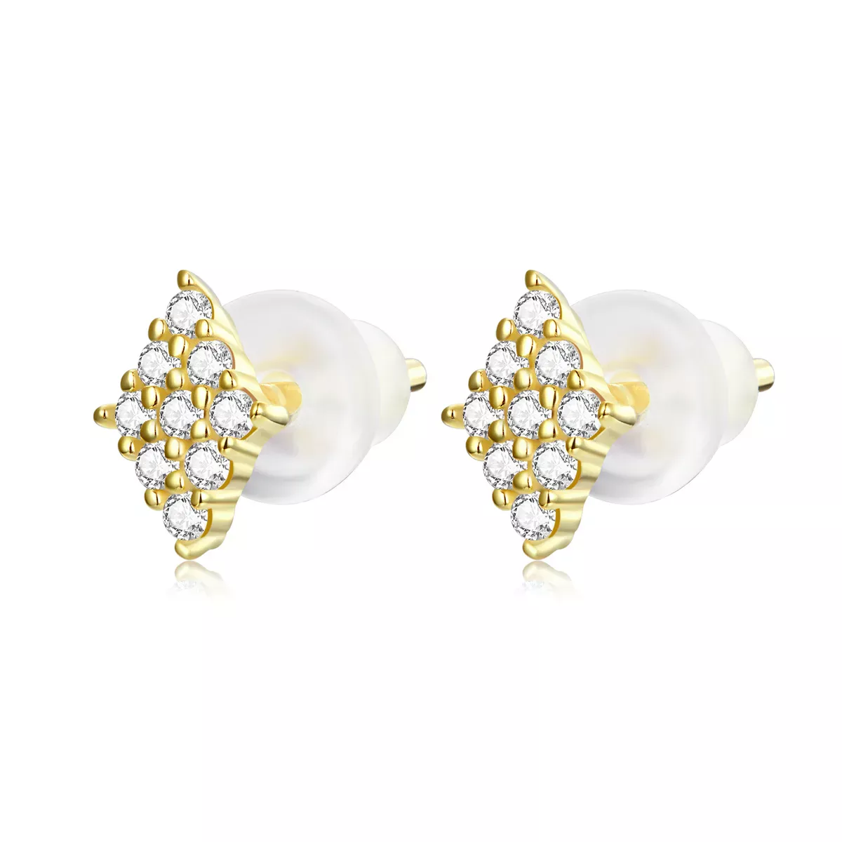 Pandora Style Shiny Rhombus Stud Earrings - SCE1222 Pandora Style Shiny Rhombus Stud Earrings - SCE1222