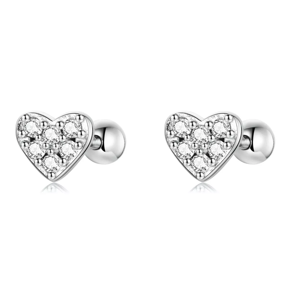 Pandora Style Simple Love Stud Earrings - SCE1298