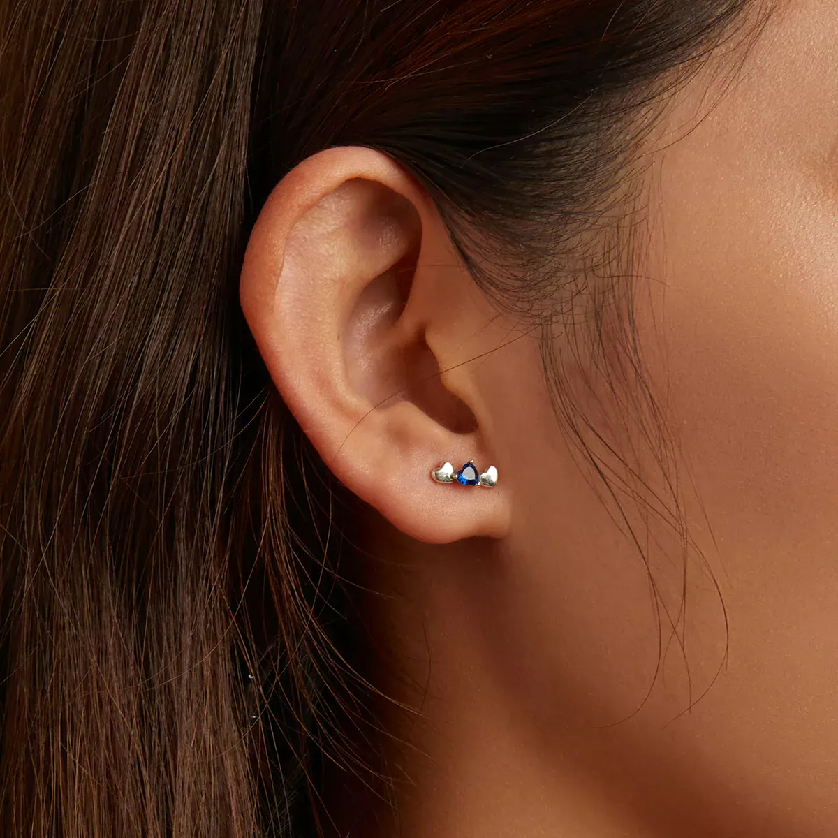 Pandora Style Simple Love Stud Earrings - SCE1348