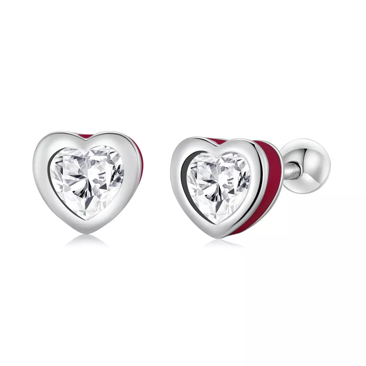 Pandora Style Simple Love Stud Earrings - SCE1352-VT Pandora Style Simple Love Stud Earrings - SCE1352-VT