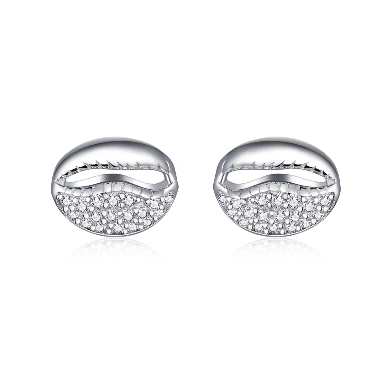 Pandora Style Simple Shell Stud Earrings - BSE409 Pandora Style Simple Shell Stud Earrings - BSE409