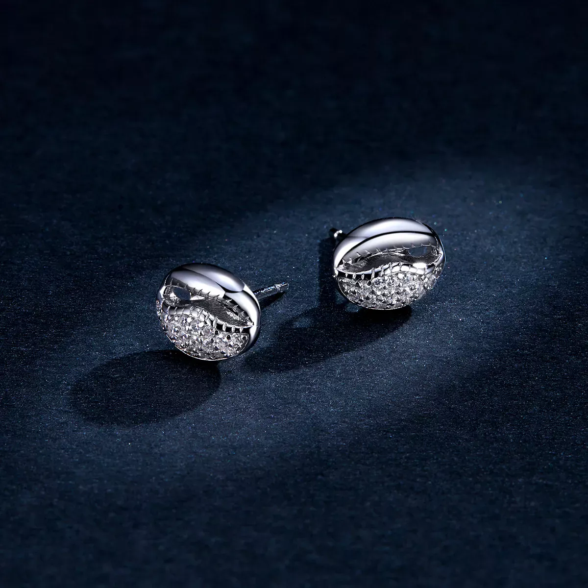 Pandora Style Simple Shell Stud Earrings - BSE409