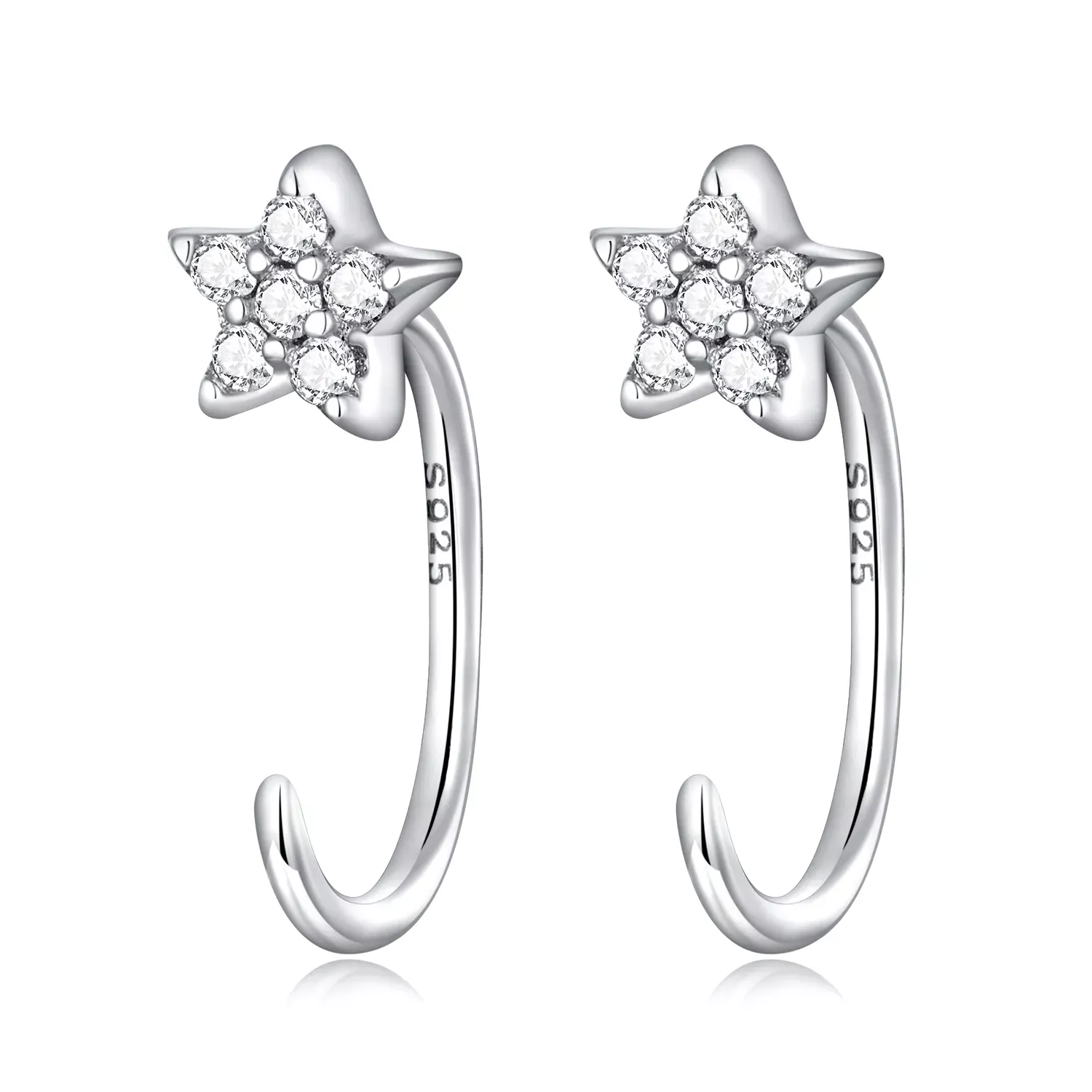 Pandora Style Simple Star Stud Earrings - SCE1421
