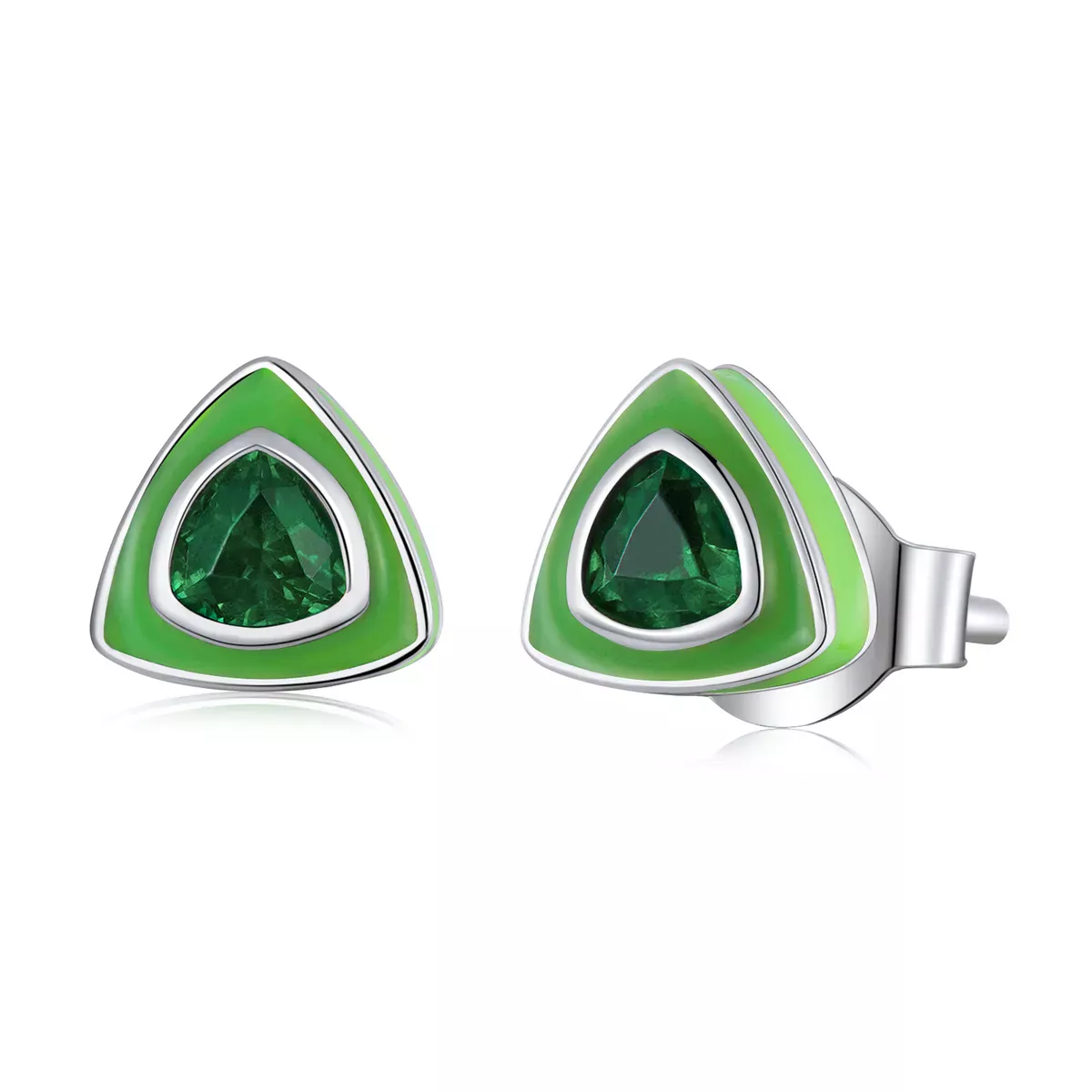 Pandora Style Simple Triangle Stud Earrings - SCE1368 Pandora Style Simple Triangle Stud Earrings - SCE1368