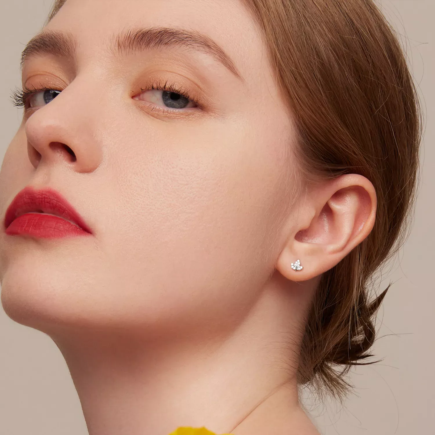 Pandora Style Small Leaves Stud Earrings - SCE1459