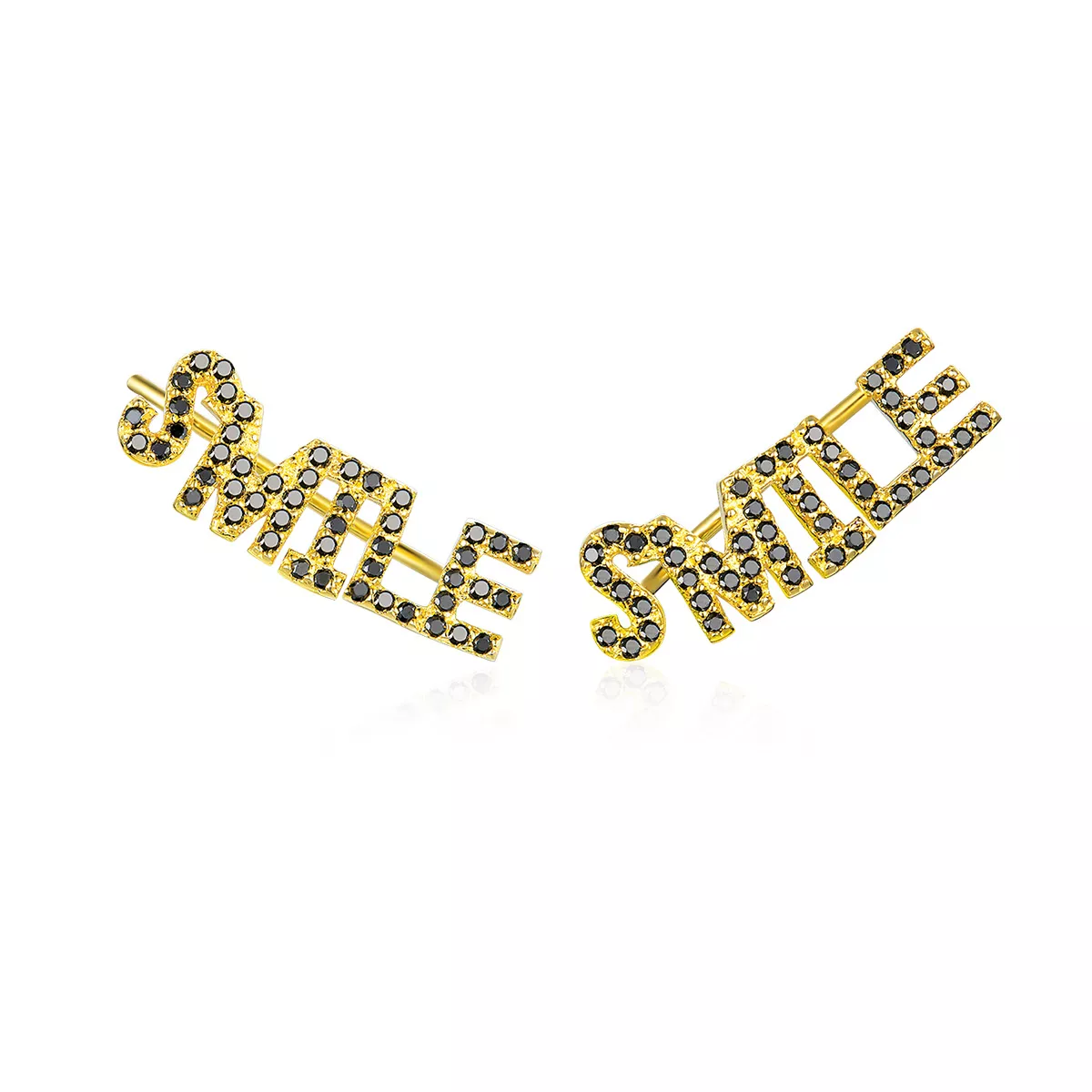 Pandora Style Smile Stud Earrings - SCE764 Pandora Style Smile Stud Earrings - SCE764