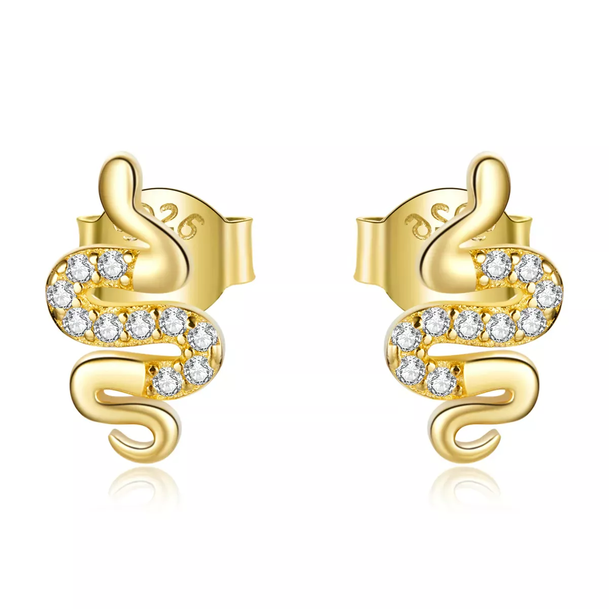 Pandora Style Spirit Snake Stud Earrings - BSE526