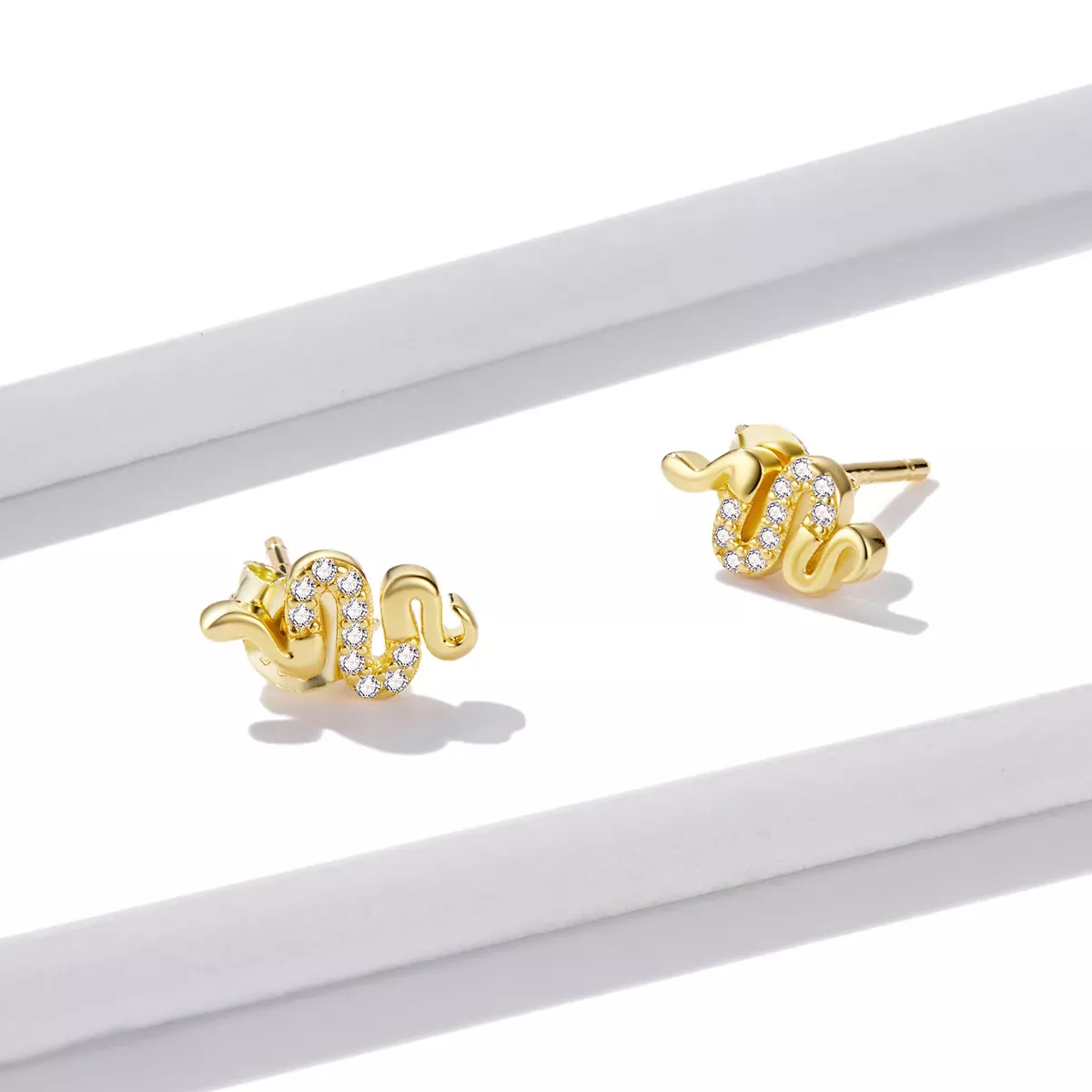 Pandora Style Spirit Snake Stud Earrings - BSE526