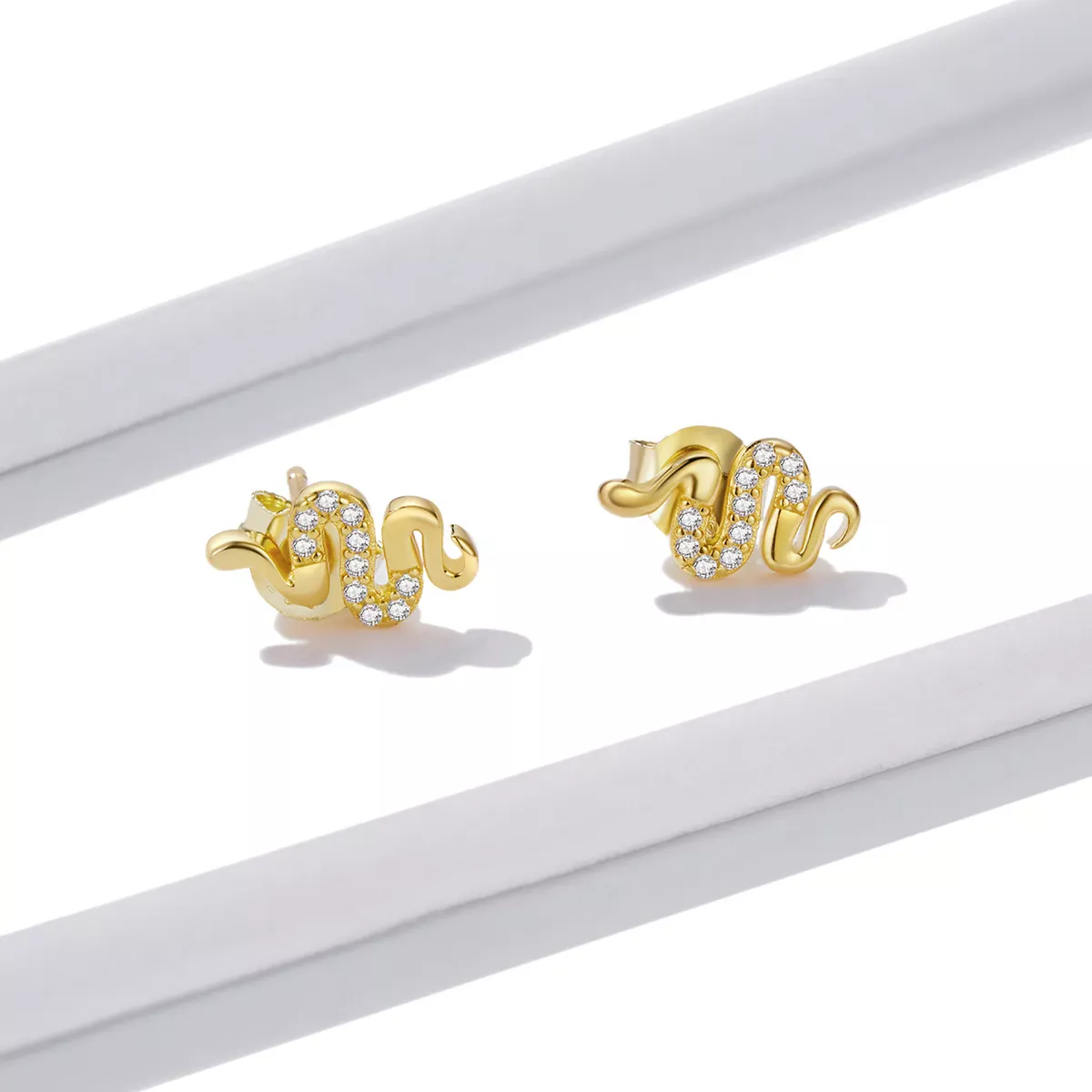 Pandora Style Spirit Snake Stud Earrings - BSE526