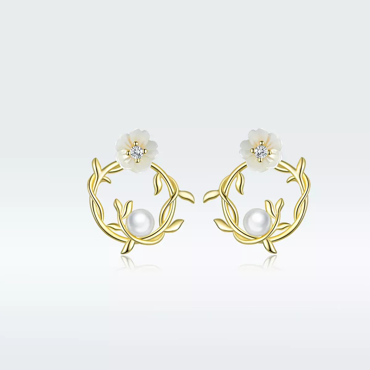 Pandora Style Summer Flowers Stud Earrings - BSE309