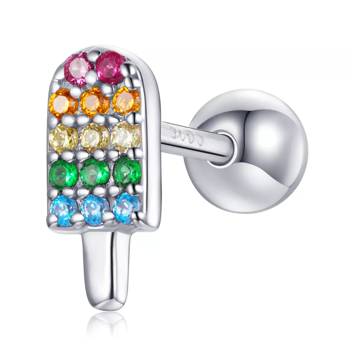 Pandora Style Summer Sweetheart - Ice Cream Stud Earrings - BSE491-A Pandora Style Summer Sweetheart - Ice Cream Stud Earrings - BSE491-A