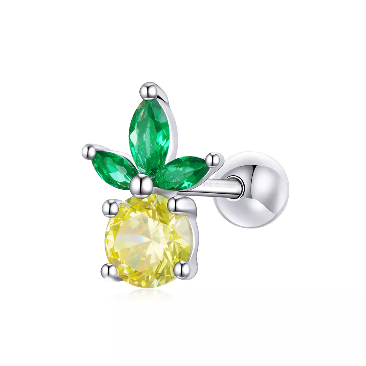 Pandora Style Summer Sweetheart - Pineapple Stud Earrings - BSE490 Pandora Style Summer Sweetheart - Pineapple Stud Earrings - BSE490