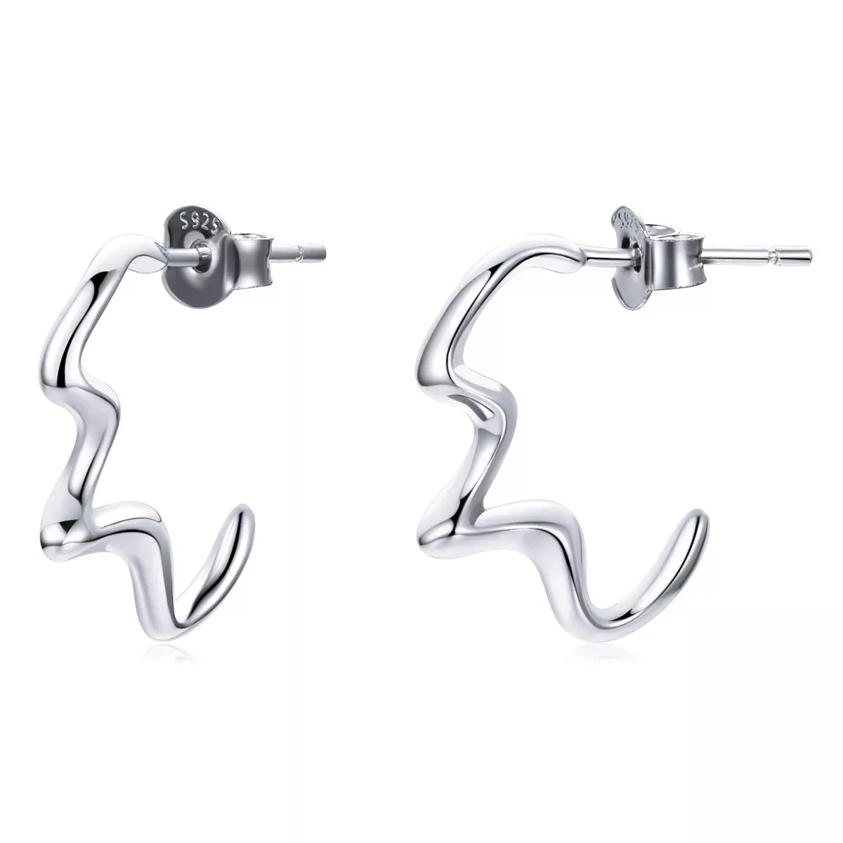 Pandora Style Summer Waves Stud Earrings - SCE1196
