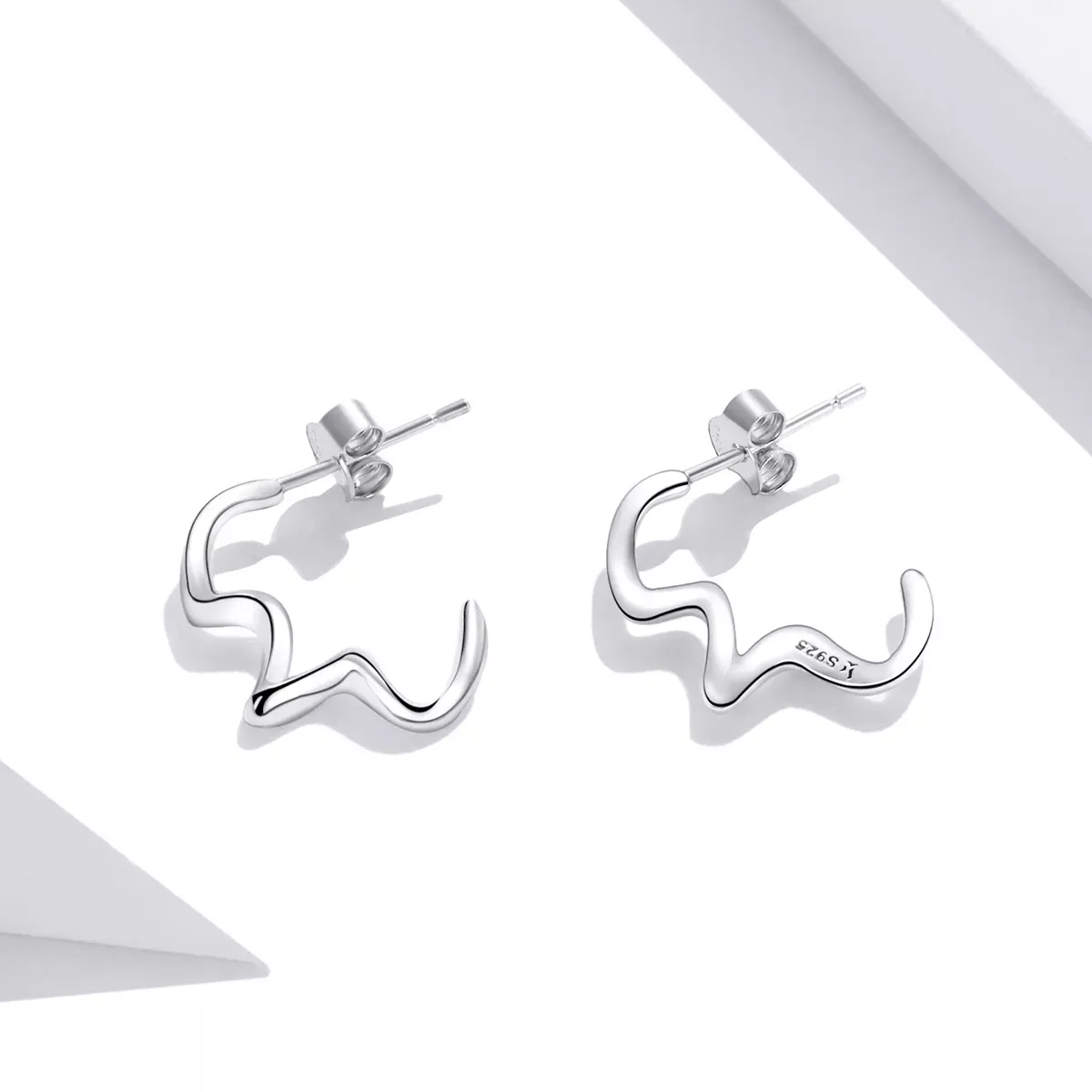 Pandora Style Summer Waves Stud Earrings - SCE1196