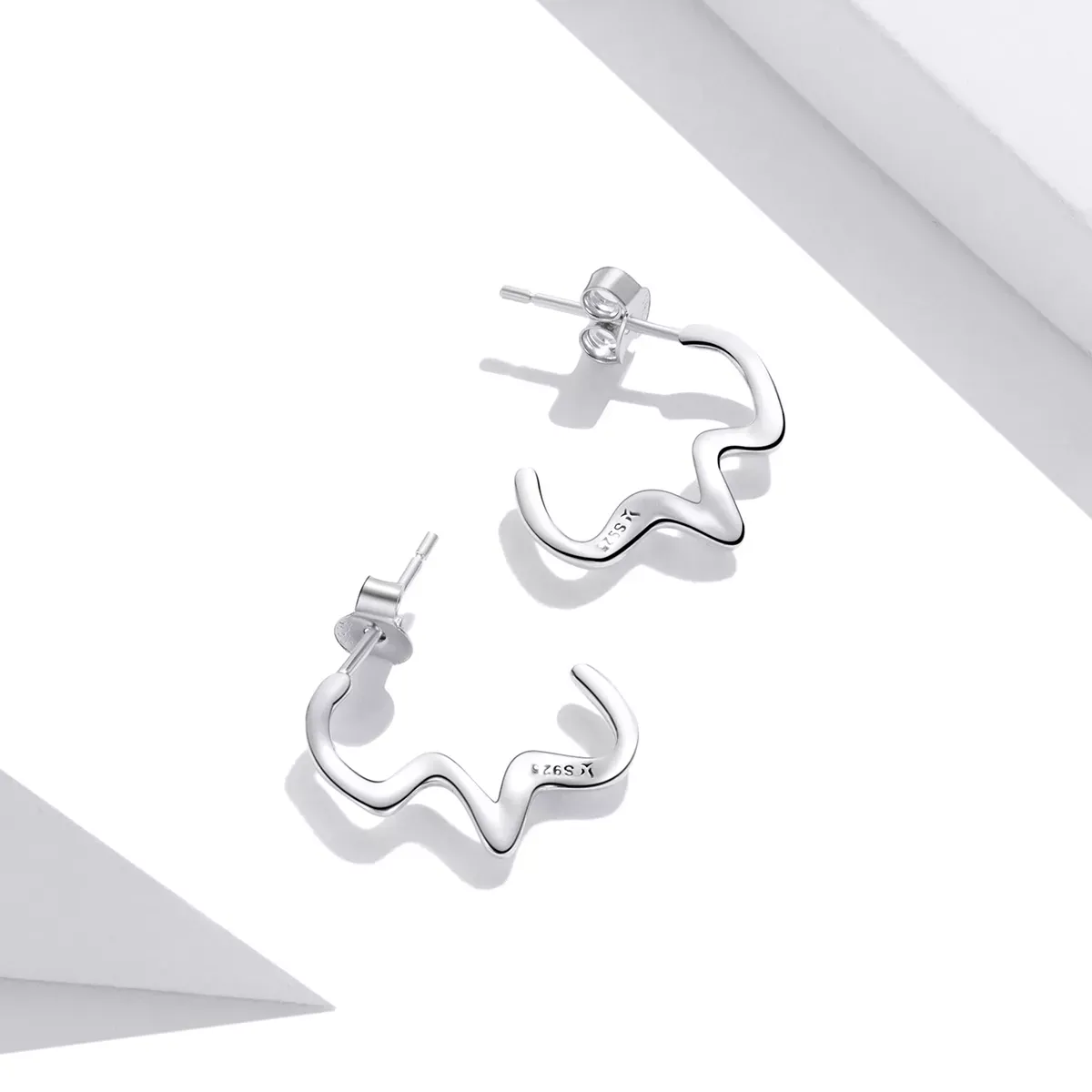 Pandora Style Summer Waves Stud Earrings - SCE1196