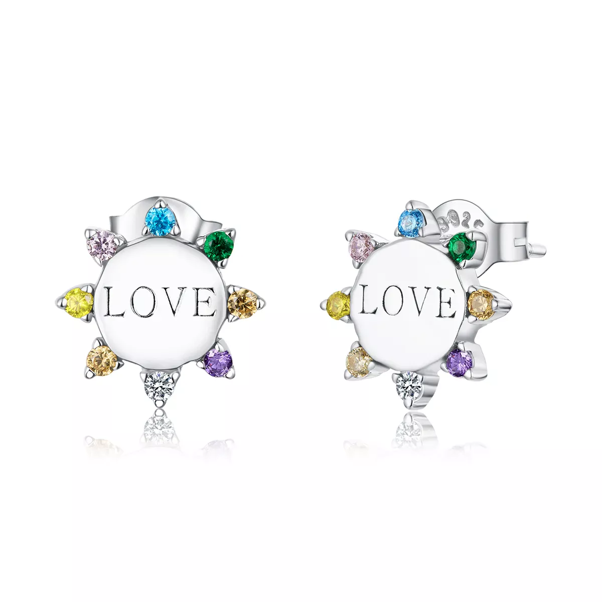 Pandora Style Sweet Love Stud Earrings - SCE892 Pandora Style Sweet Love Stud Earrings - SCE892