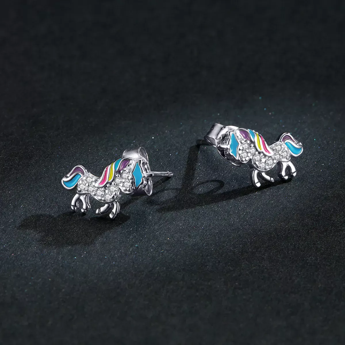 Pandora Style Unicorn Stud Earrings - BSE352