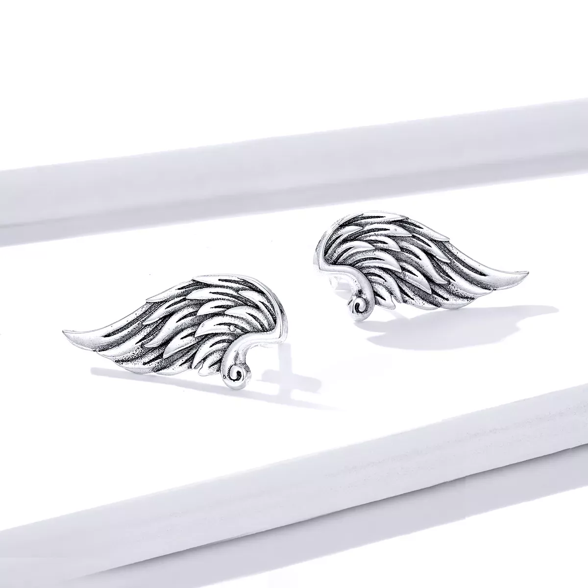 Pandora Style Wing Stud Earrings - BSE343
