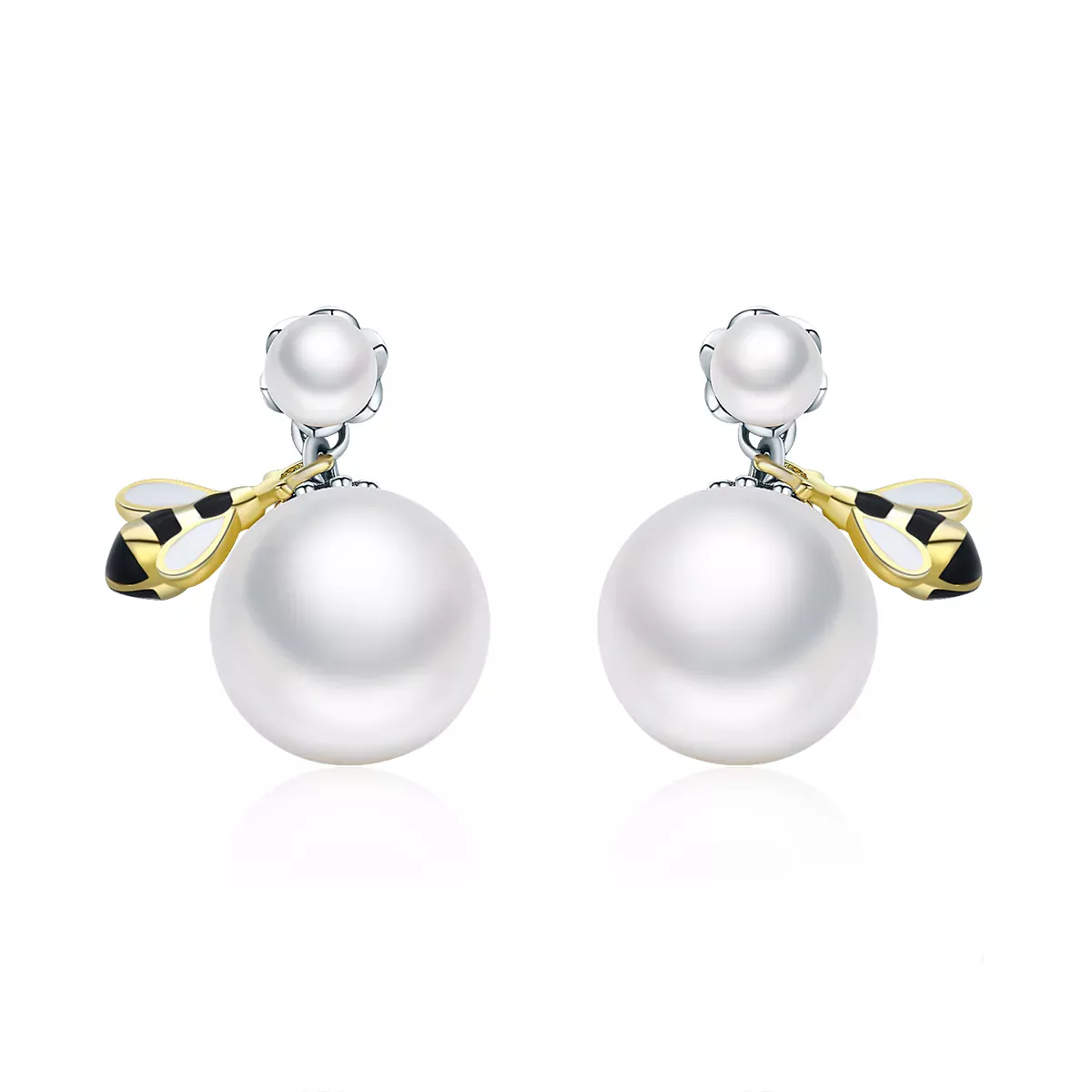 Pandora Style Woman Flower Stud Earrings - SCE232