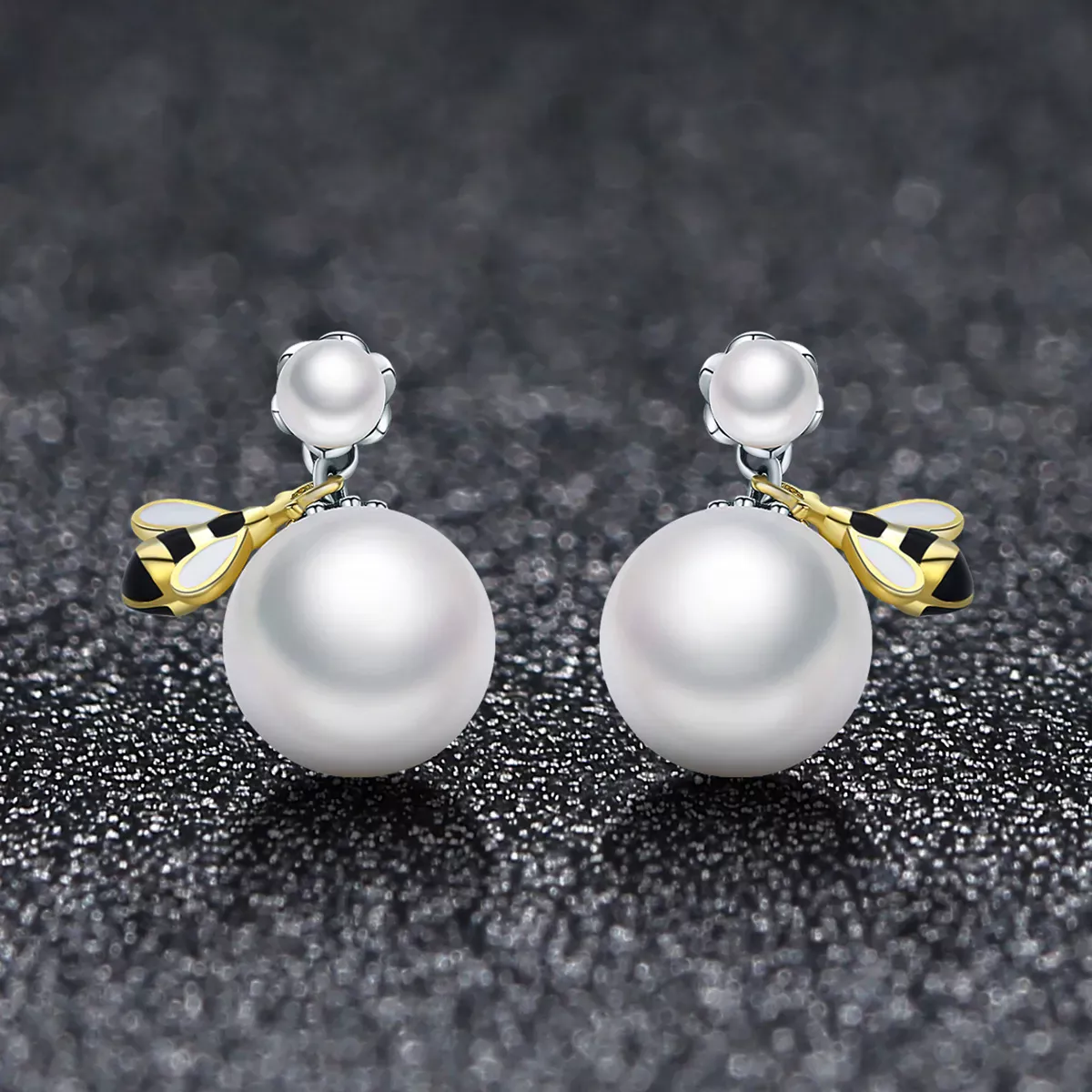 Pandora Style Woman Flower Stud Earrings - SCE232
