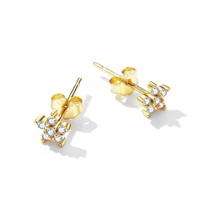 (imagem para) Pandora Style Mini Flower Stud Earrings - BSE598-B - Visualizar 2