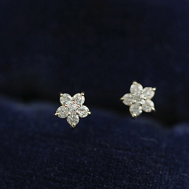(imagem para) Pandora Style Mini Flower Stud Earrings - BSE598-B - Visualizar 4