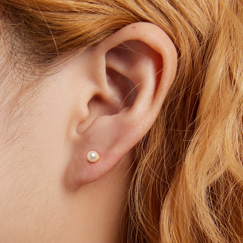 (imagem para) Pandora Style Pearl Stud Earrings - BSE630-BL - Visualizar 5