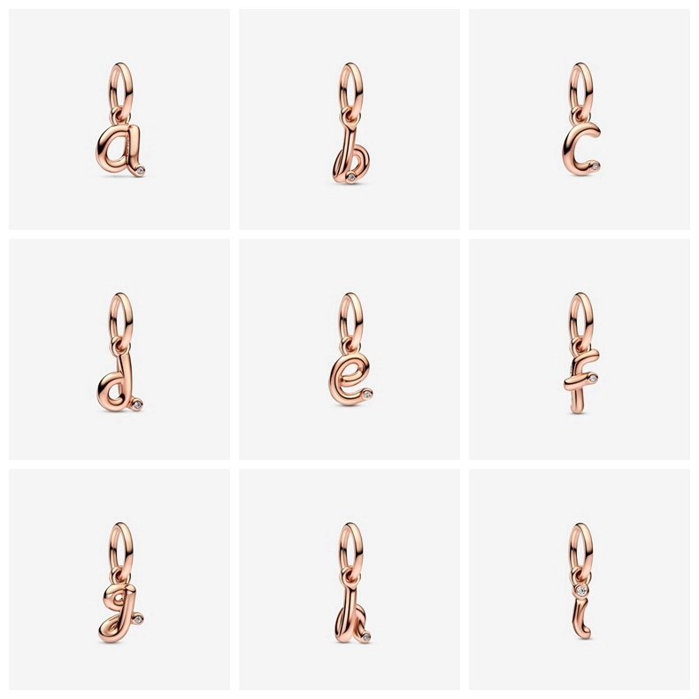 (imagem para) PANDORA Charm de Letra A Cursiva do Alfabeto Pingente - 782531C01 - Visualizar 6