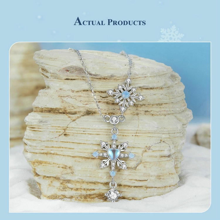 (imagem para) Colar Floco de Neve Estilo PANDORA - BSN364 - Visualizar 2