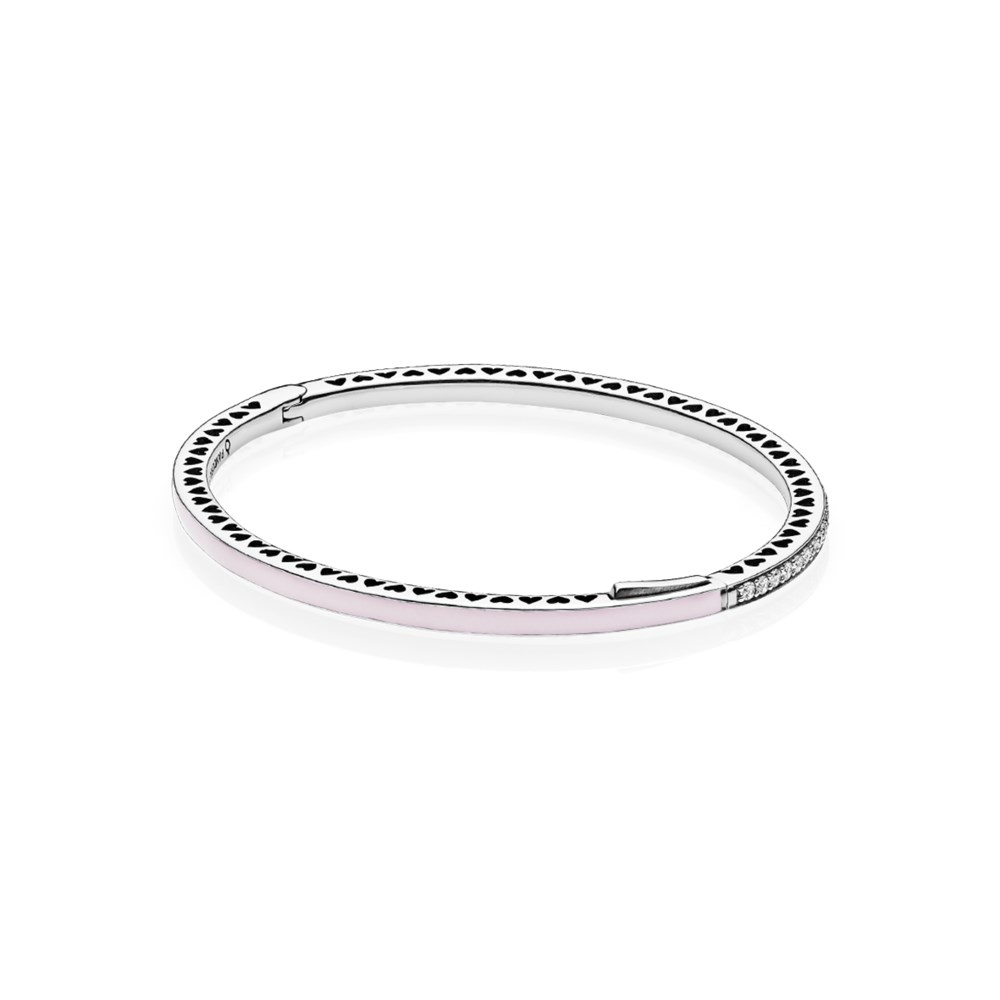 bracelete pandora rigido corações radiantes