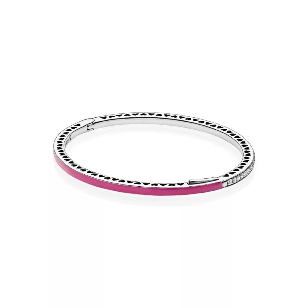 Bracelete PANDORA Rígido Corações Radiantes Orquídea - 590537EN69