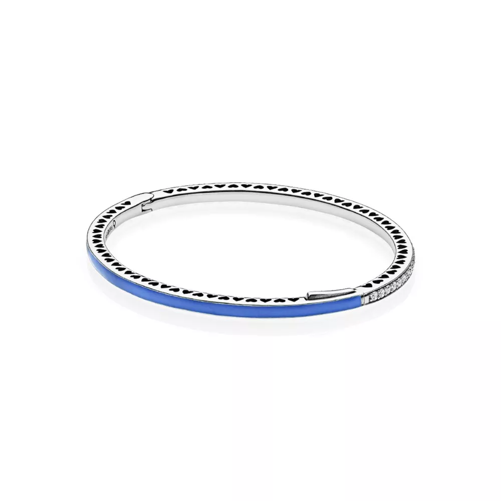 Bangle Radiant Hearts of PANDORA Azul - 590537EN82 - Pulseiras