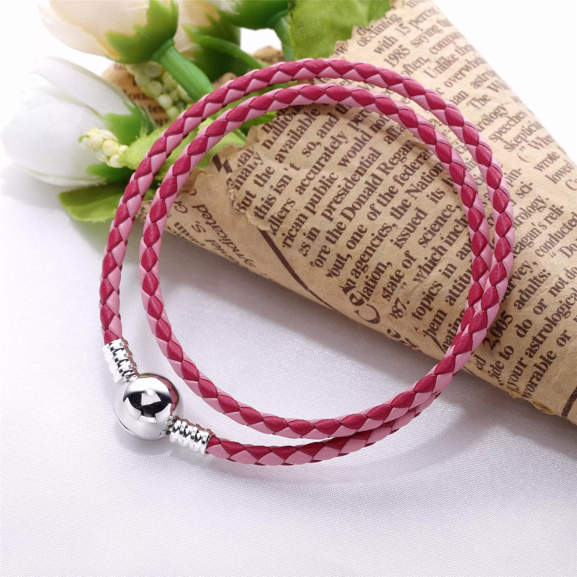 Ed. Limitada 2017 Bracelete PANDORA de Couro Trançado