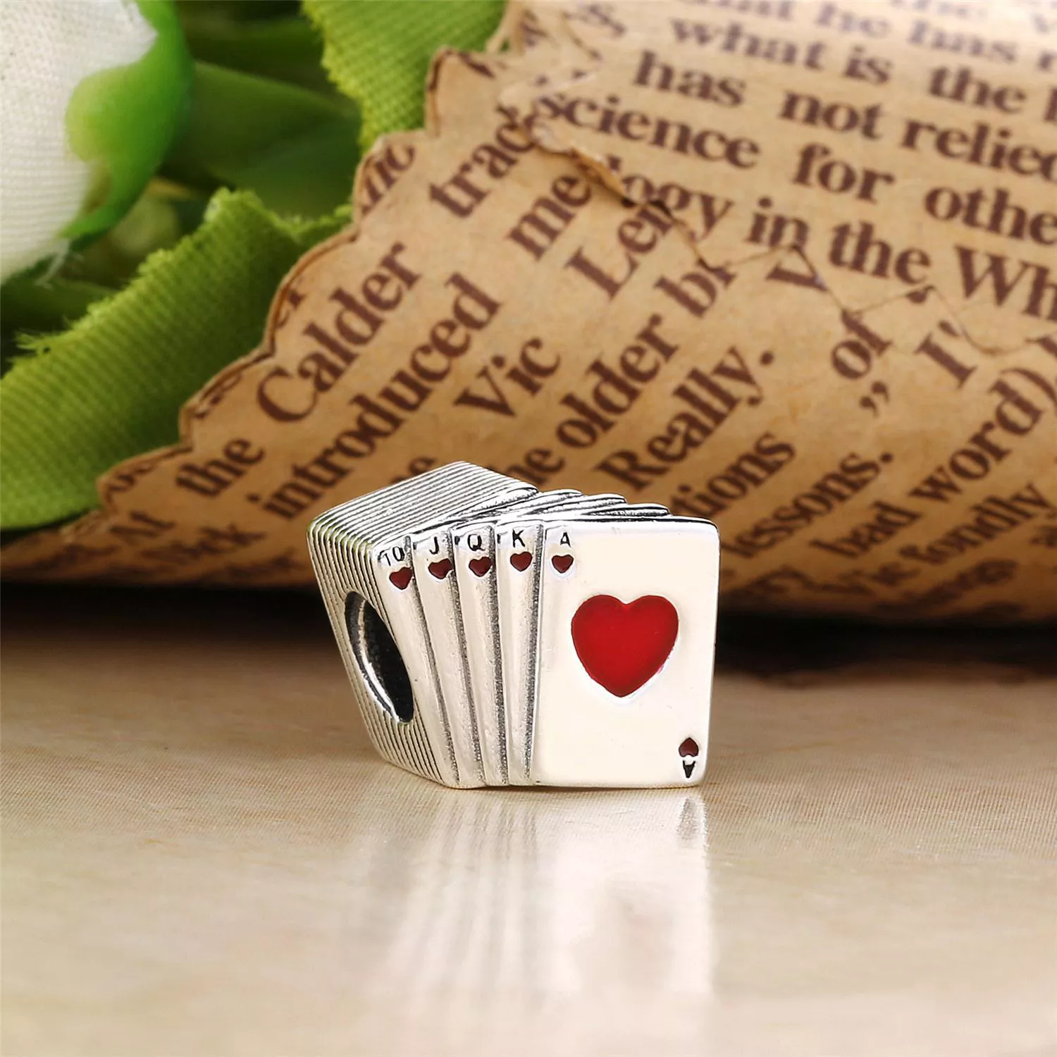 Charm berloques Pandora de prata Cartas de jogar