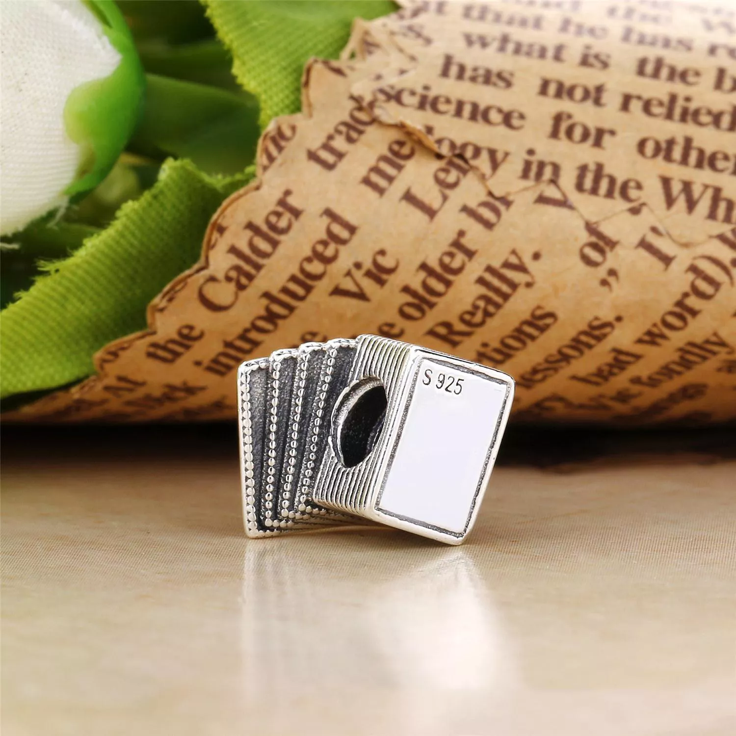 Charm berloques Pandora de prata Cartas de jogar