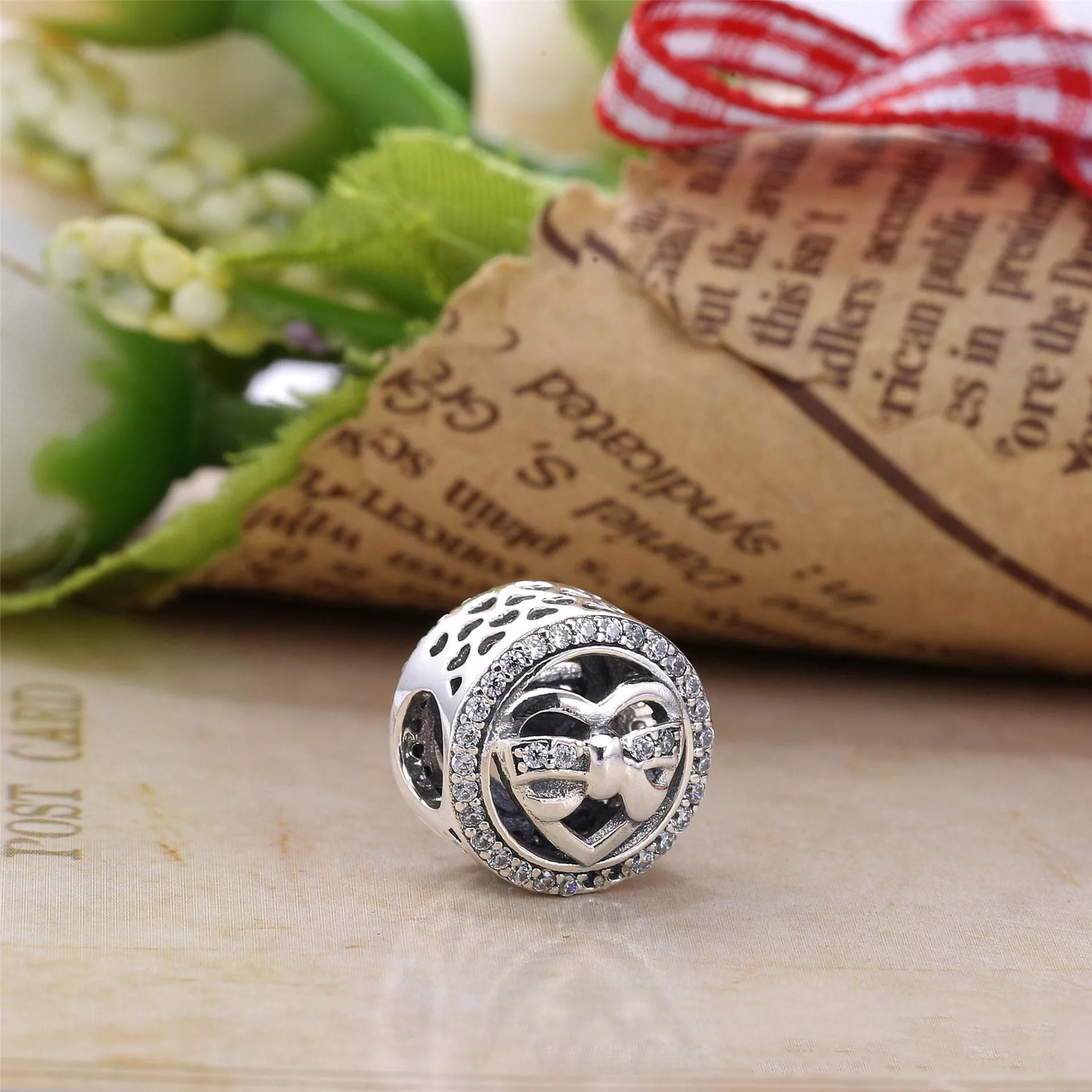 Conta PANDORA Prata de lei, zircônia cúbica transparente