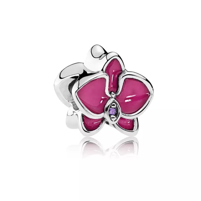Charm PANDORA Orquídea Lilás - Flor da Conquista - 792074EN69