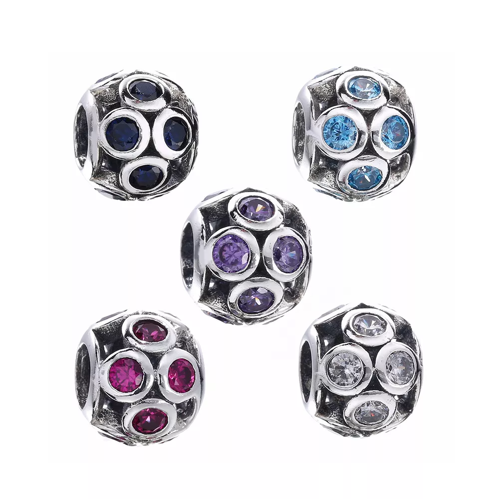 Charm berloques Pandora de prata Luzes cravejadas