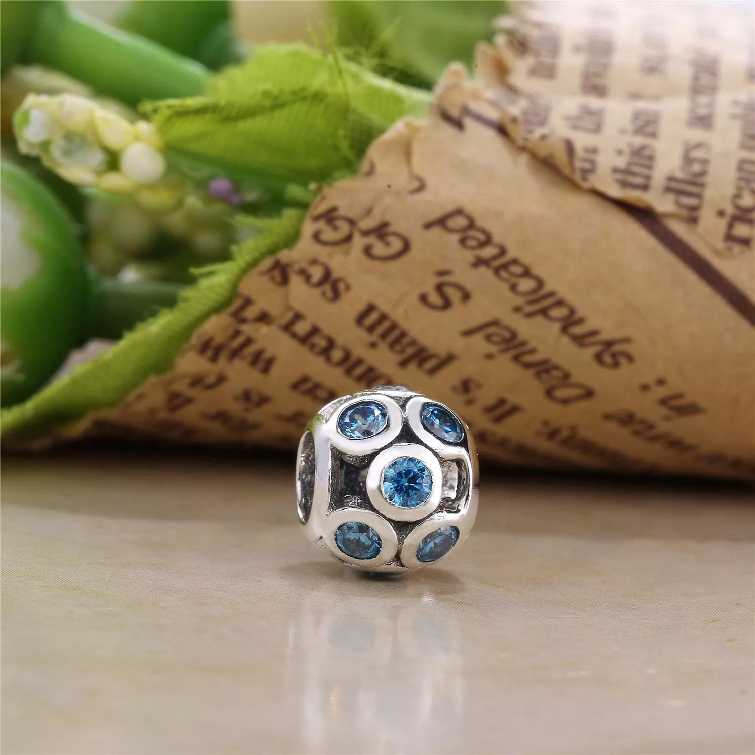 Charm berloques Pandora de prata Luzes cravejadas