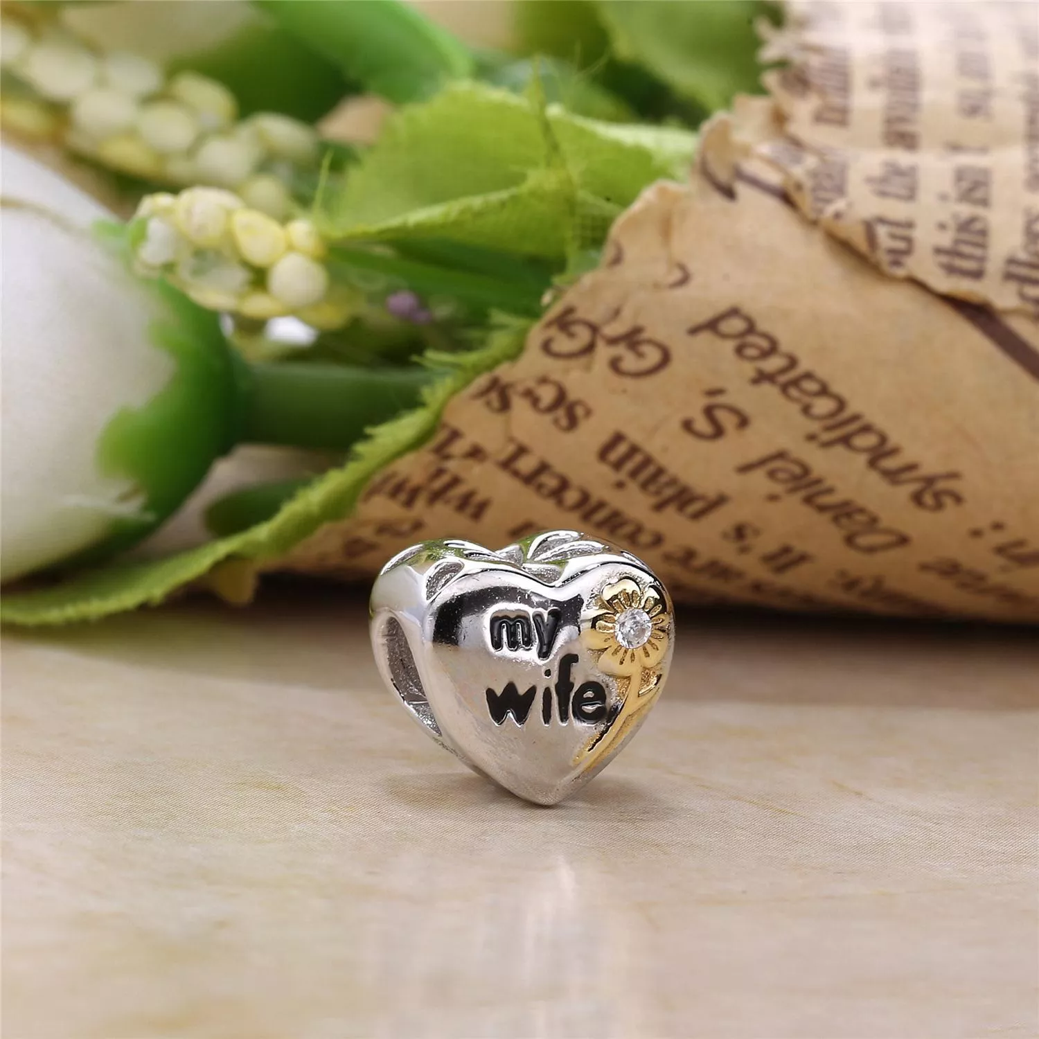 Charm berloques Pandora de prata Minha esposa