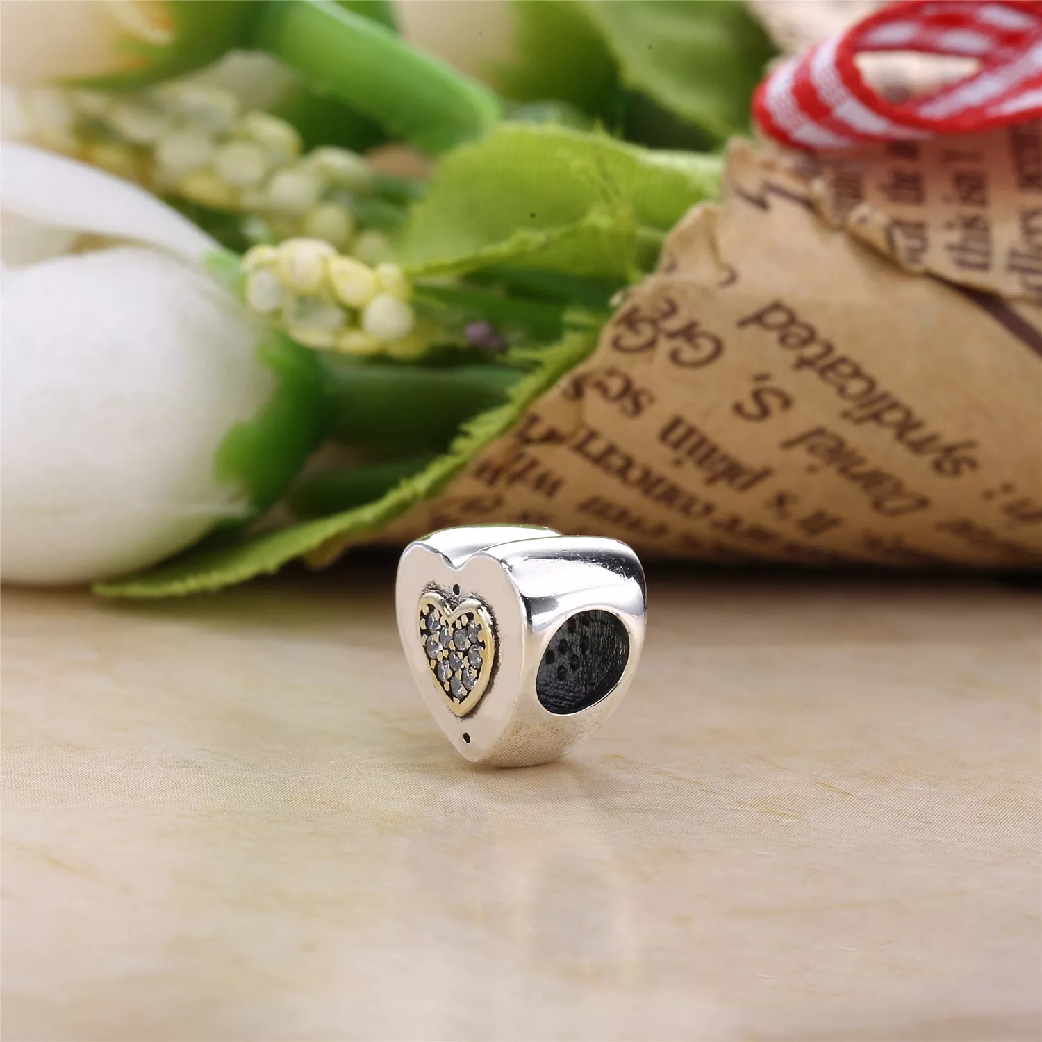 Charm berloques Coração PANDORA Signature - 796233CZ