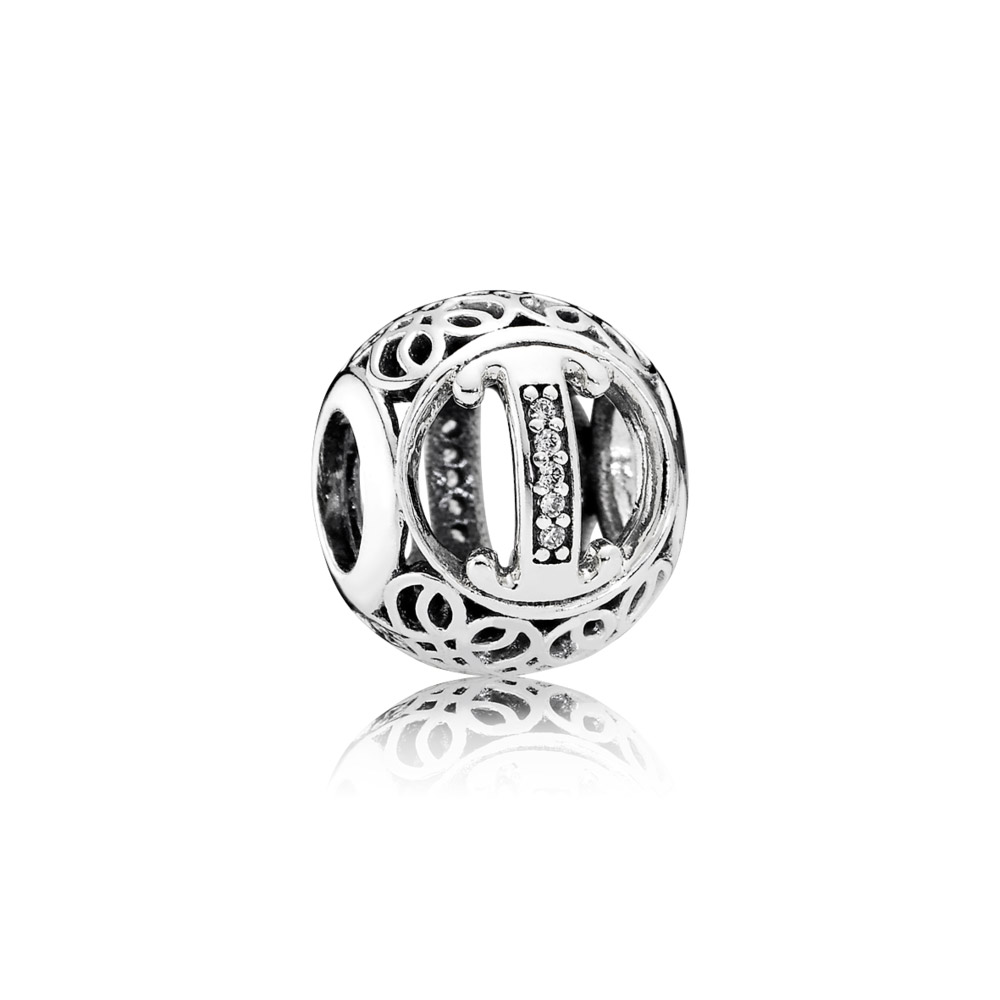 charm berloques pandora alfabeto vintage letra i