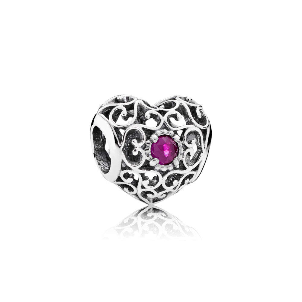 charm berloques pandora coração de julho 791784sru